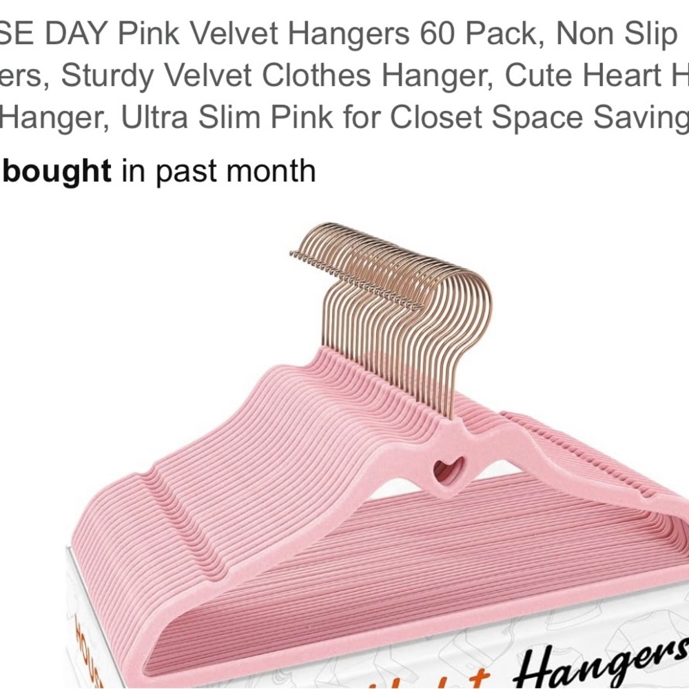 Qty 55 Pink Velvet Clothes Hangers